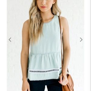 Southern Sophistication Light Blue Tank